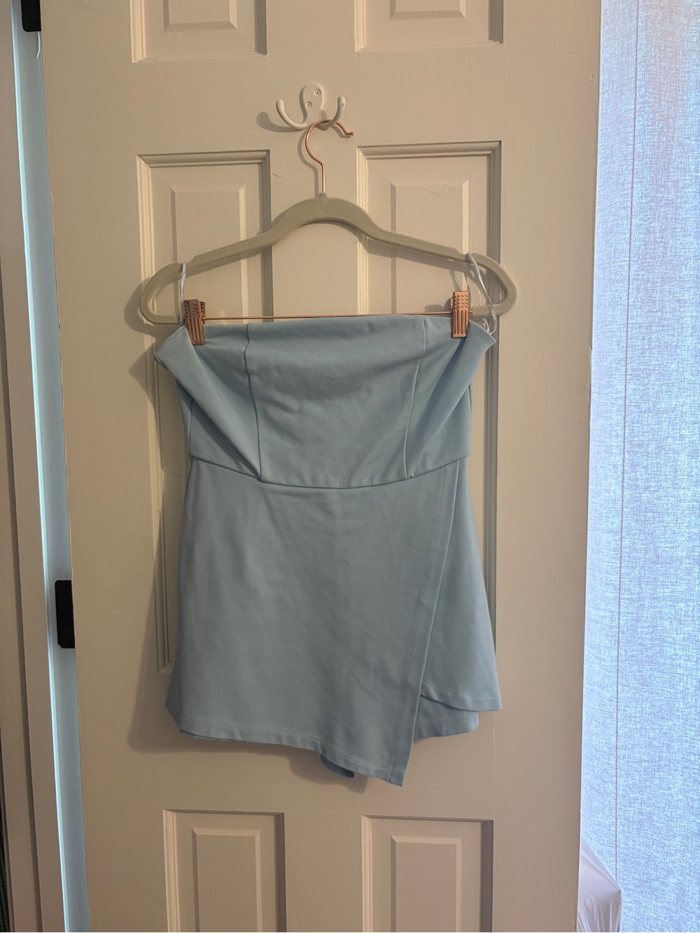 Light Blue Strapless Mini Dress Romper